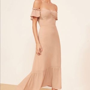 Reformation Butterfly Dress Champagne